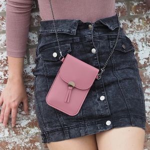 Save The Girls touch screen Crossbody Purse in Rose